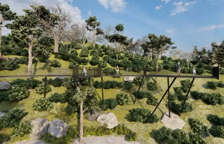 Imagem projeto de miradouro na cascata de Tahiti